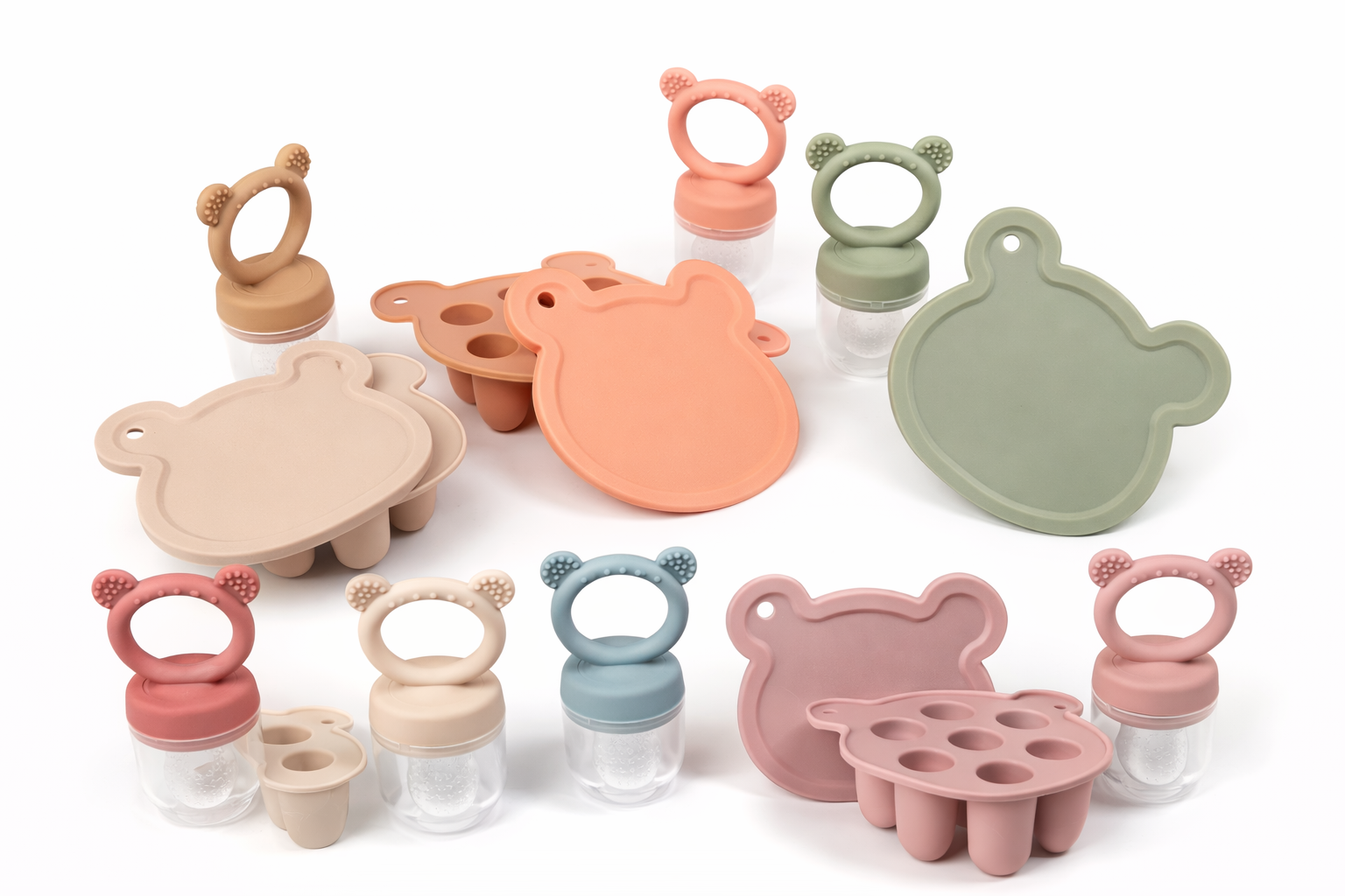 Set d'Éveil Alimentaire Ours : Grignoteuse & Moule en Silicone