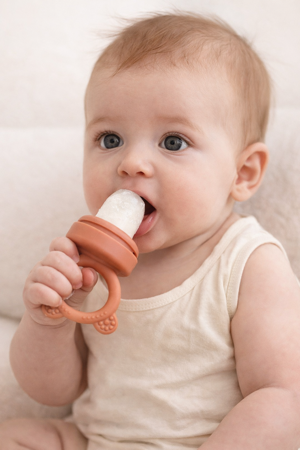 Set d'Éveil Alimentaire Ours : Grignoteuse & Moule en Silicone