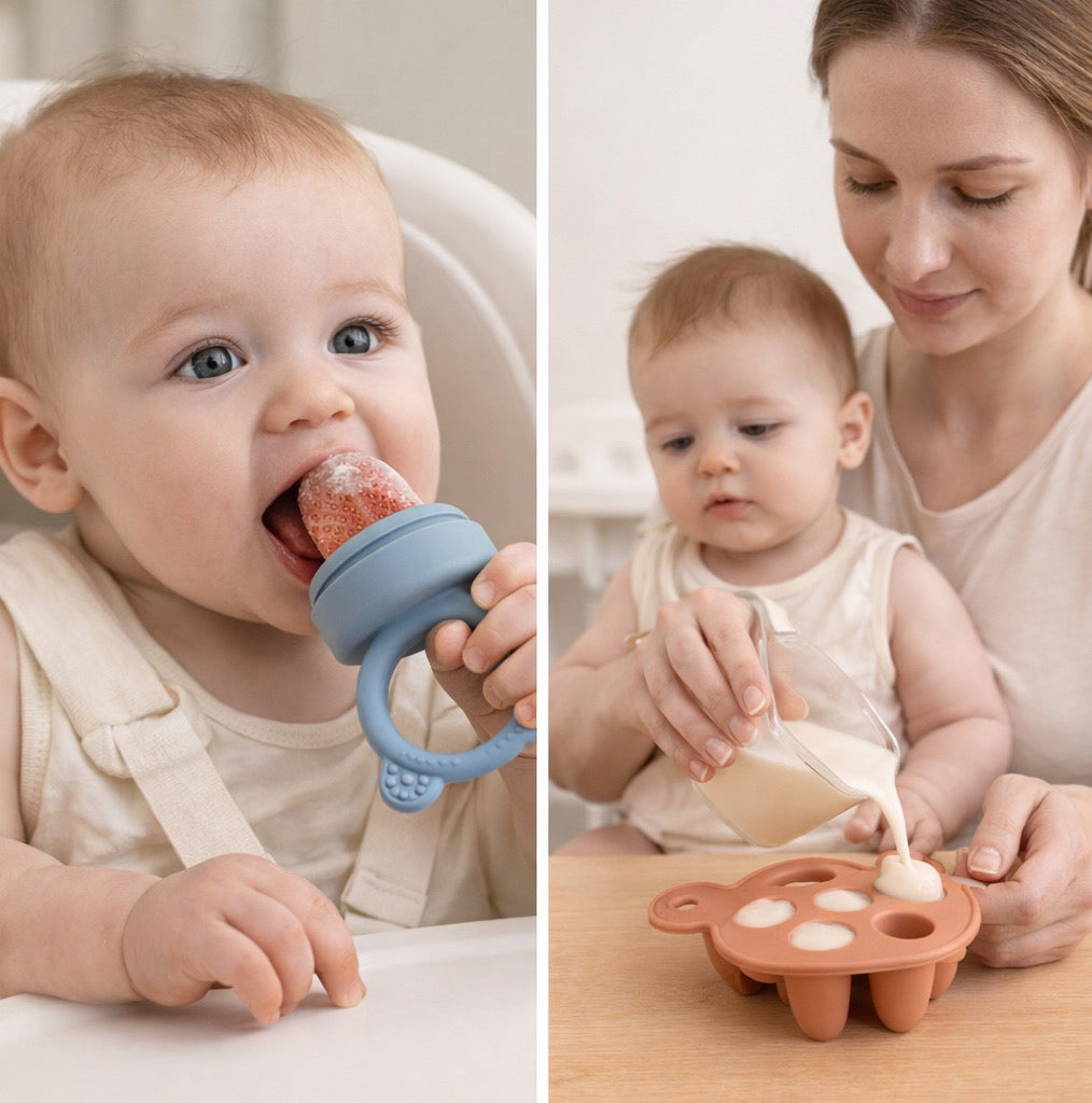 Set d'Éveil Alimentaire Ours : Grignoteuse & Moule en Silicone