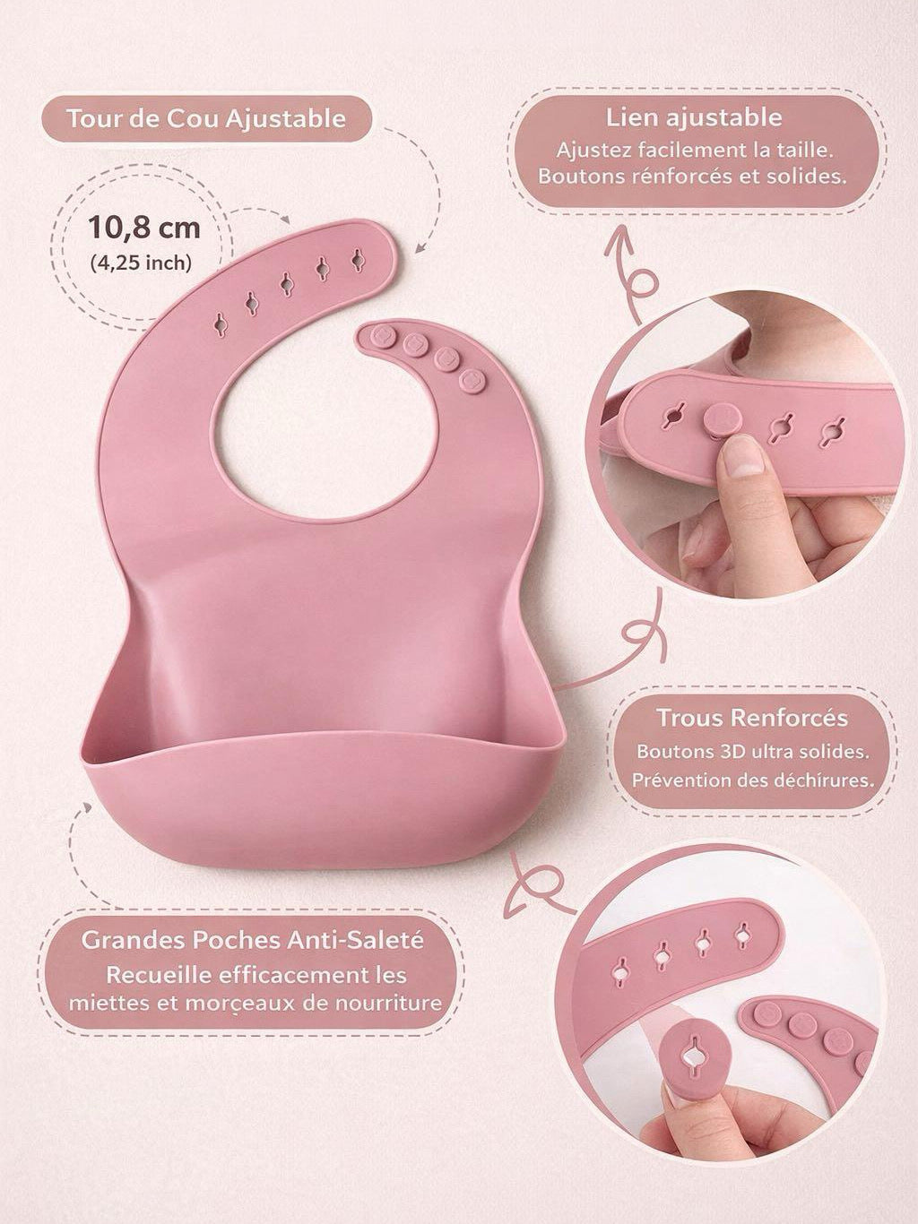 Set Repas Bébé en Silicone 6 Pièces – Assiette, Bol, Bavoir & Couverts